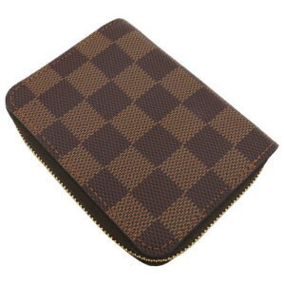 LOUIS VUITTON Coin Case Zippy Damier Canvas Ebene Brown - Picture 2 of 9